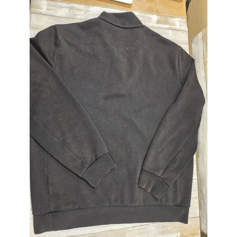 Polo Ralph Lauren Mens Black Snap Mock Neck Pullover Sweatshirt Large‎ Pony Logo